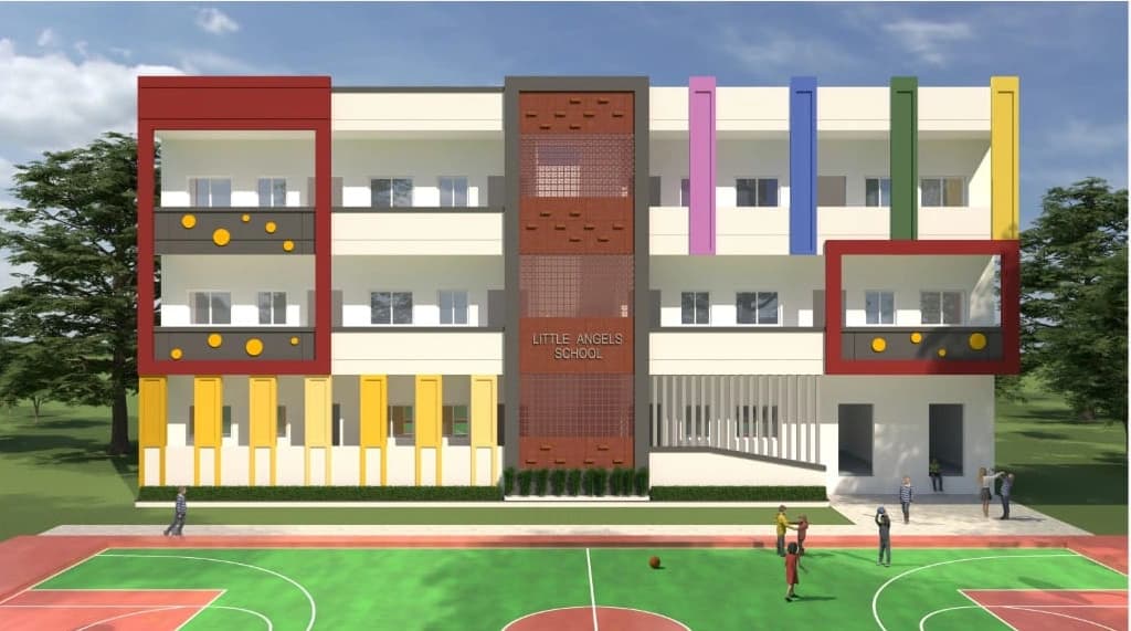 Students of Little Angels School in Chitradurga